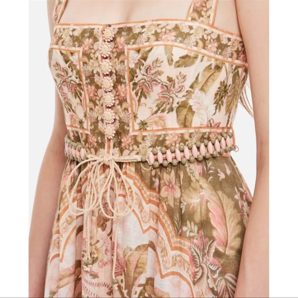 Zimmermann Cream and Pink Sleeveless Maxi Sundress - Picture 4 of 8